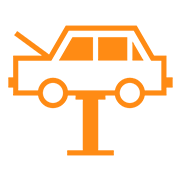 Car on an automotive lift Icon