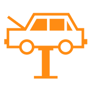 Car on an automotive lift Icon